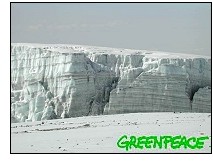 Receeding snowcap on Mount Kilimanjaro